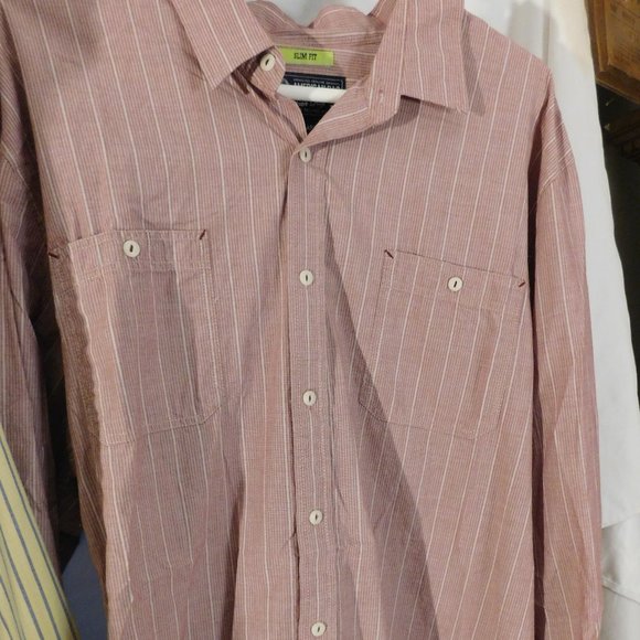 Two Men's Dress Shirts American Rag & J. Crew Striped Button Down Size XXL - Picture 2 of 8